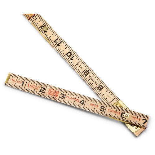 R&egrave;gle de maçon surdimensionn&eacute; Red End, 6' lo, Bois, Graduations de 1/16" Maritime Industrial Rubber