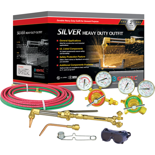 Silver Heavy-Duty Welding & Cutting Outfi ts, 3/4" Cut, 1/2" Weld Maritime Industrial Rubber