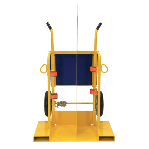 Chariot pour chalumeau et bouteille de soudage, Roues Pneumatique, Base de 24" la x 19-1/2" lo, 500 lb Maritime Industrial Rubber