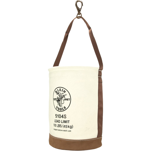 Sceau &agrave; fond en cuir, 17" h, Toile, Blanc Maritime Industrial Rubber