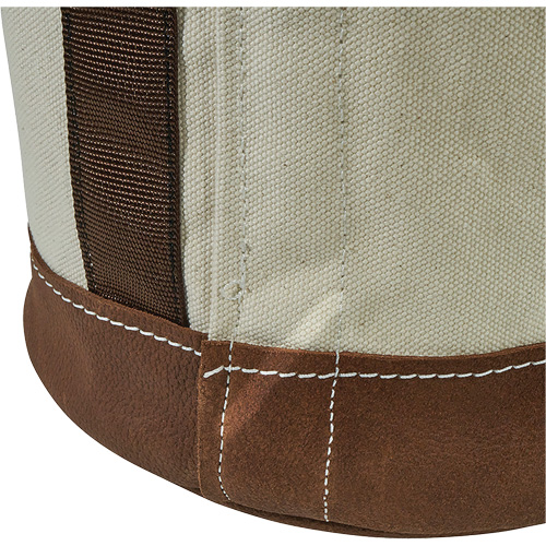 Sceau &agrave; fond en cuir, 17" h, Toile, Blanc Maritime Industrial Rubber