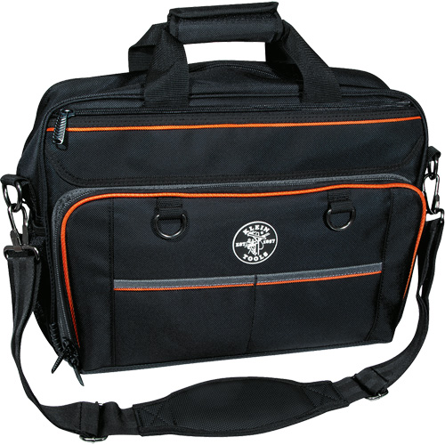 Sac techno Tradesman Pro avec pochette pour ordinateur portable, Polyester, 22 pochettes, Noir/Orange Maritime Industrial Rubber
