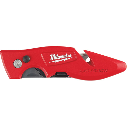 Couteau utilitaire rabattable Fastback, 2" lame, lame en Acier au carbone, poign&eacute;e en M&eacute;tal Maritime Industrial Rubber