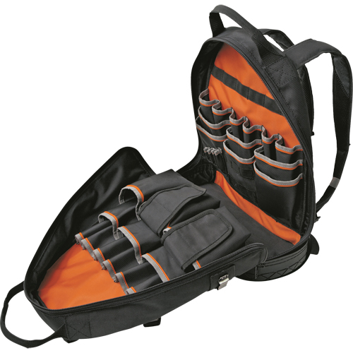 Organiseur de sac &agrave; dos d'&eacute;lectricien Tradesman Pro, 14" lo x 7" la, Noir, Balistique Maritime Industrial Rubber