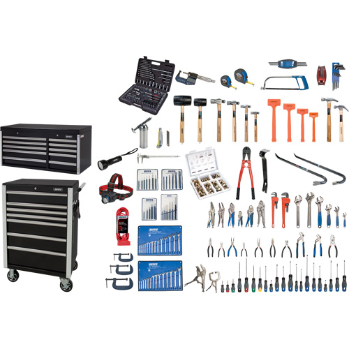 Ensemble d'outils ultime avec coffre en acier et chariot, 358 morcea Maritime Industrial Rubber