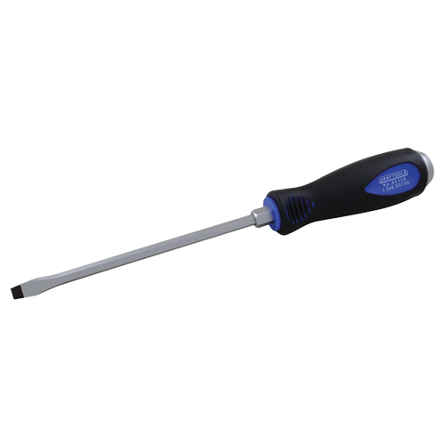 Slotted Screwdriver, 13/64", 8-1/4" L, Cushion Grip Handle Maritime Industrial Rubber