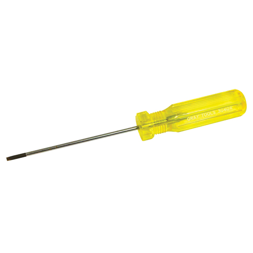 Tournevis &agrave; fente d'&eacute;lectricien, Tige de 1/8", Ronde, 7-1/4" lo, Prise en Plastique Maritime Industrial Rubber