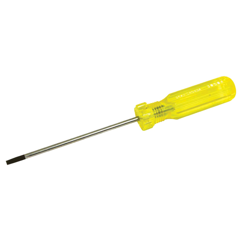 Electrician's Slotted Screwdriver, 5/32" Tip, Round, 7-3/4" L, Plastic Handle Maritime Industrial Rubber