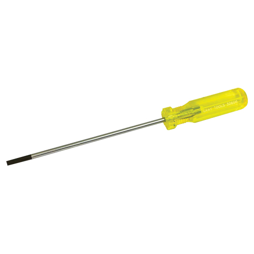 Electrician's Slotted Screwdriver, 3/16" Tip, Round, 9-1/2" L, Plastic Handle Maritime Industrial Rubber