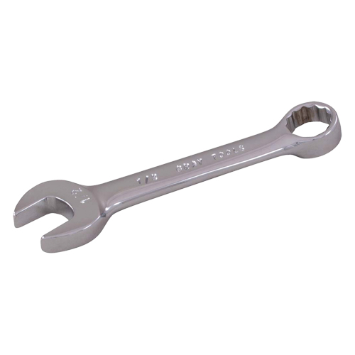 Cl&eacute; mixte courte, 12 pans, 6 mm, Fini Chrome Maritime Industrial Rubber