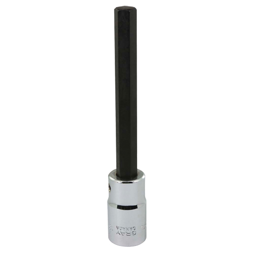 Extra Long Bit Socket, Hex, 10 mm x 128 mm L, 1/2" Square Drive Drive Maritime Industrial Rubber