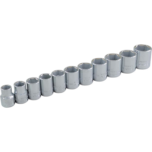 Socket Set, 11 Pcs, 3/8" Drive Size Maritime Industrial Rubber