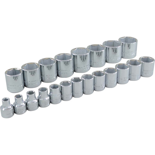Socket Set, 21 Pcs, 3/8" Drive Size Maritime Industrial Rubber