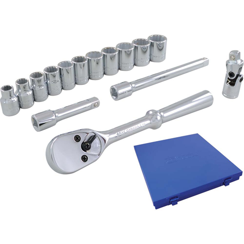 Socket & Attachment Set, 15 Pcs, 3/8" Drive Size Maritime Industrial Rubber