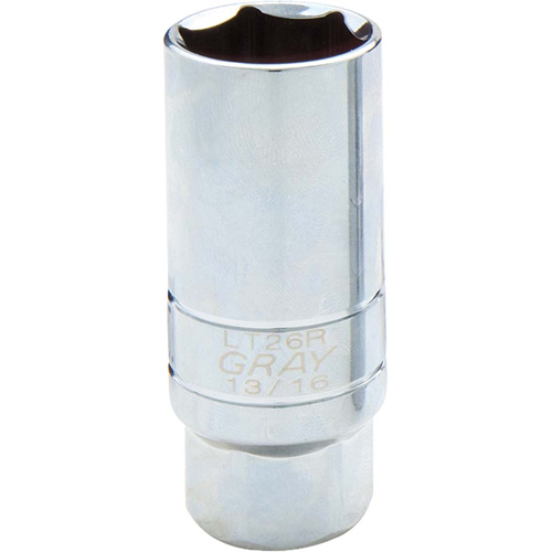 Spark Plug Socket, 3/8" Drive, 13/16" Socket, 1-1/10" L Maritime Industrial Rubber