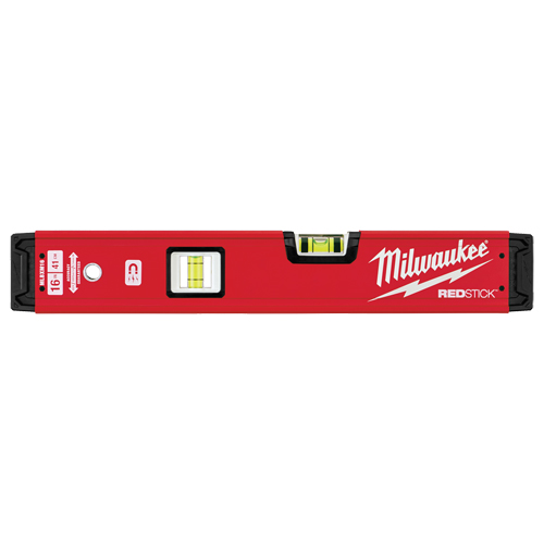 Redstick Level, Box, 1.33' L, Steel, 2, Magnetic Maritime Industrial Rubber
