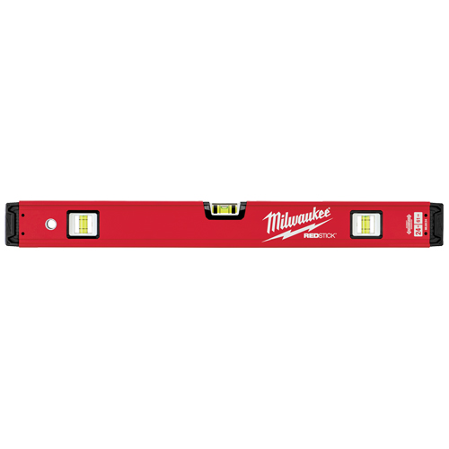 Redstick Level, Box, 2' L, Steel, 3, Non-Magnetic Maritime Industrial Rubber