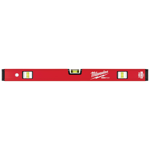 Redstick Compact Level, Box, 2' L, Steel, 3, Non-Magnetic Maritime Industrial Rubber