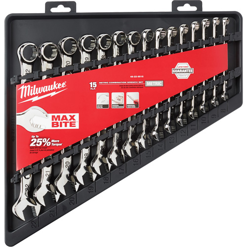 Wrench Set, Combination, 15 Pieces, Metric Maritime Industrial Rubber