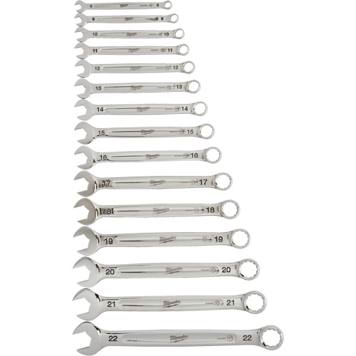 Wrench Set, Combination, 15 Pieces, Metric Maritime Industrial Rubber