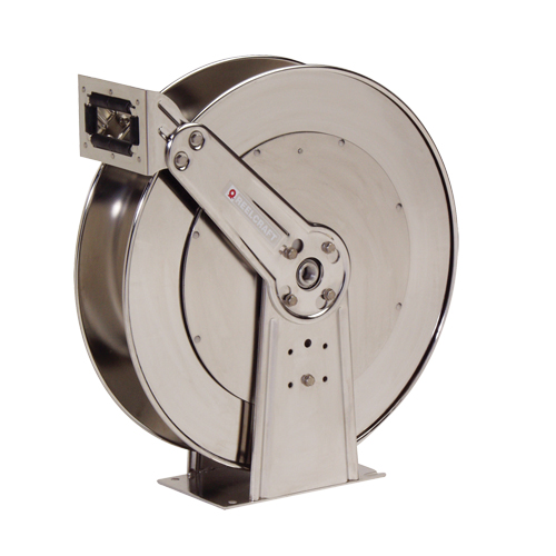 Stainless Steel Hose Reel, Single Hose, 10-1/2" W x 24" D x 25-3/8" H Maritime Industrial Rubber