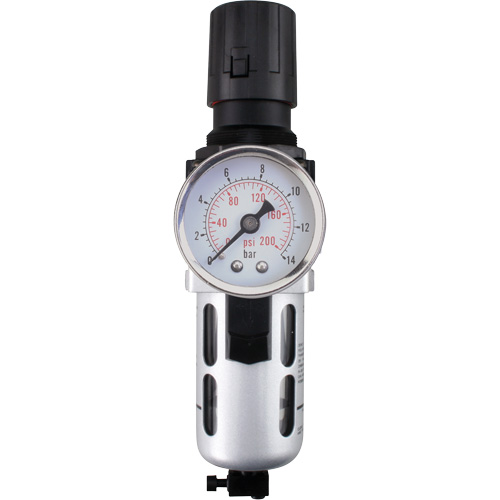 Filtre/r&eacute;gulateur d'air modulaire (manom&egrave;tre compris), 1/4" NPT, 145 PSI, Capacit&eacute; de 0,3 oz liq. Maritime Industrial Rubber