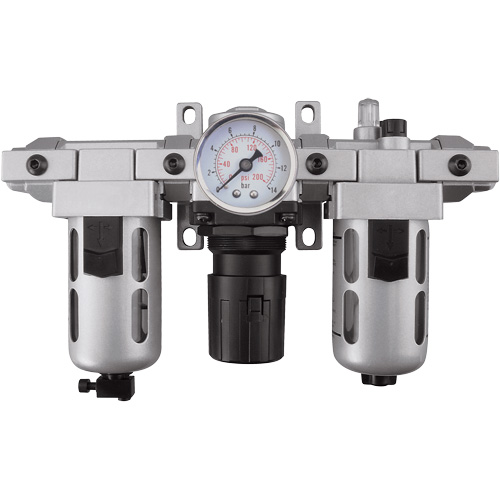 Filtre, r&eacute;gulateur et lubrificateur d'air modulaire (manom&egrave;tre compris), 1/4" NPT Maritime Industrial Rubber