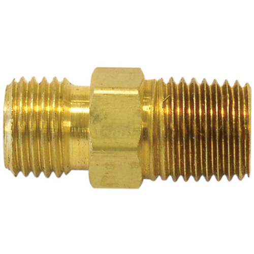 Reducer/Adapter Fitting, 3/8" x 1/4" Dia, Brass Maritime Industrial Rubber