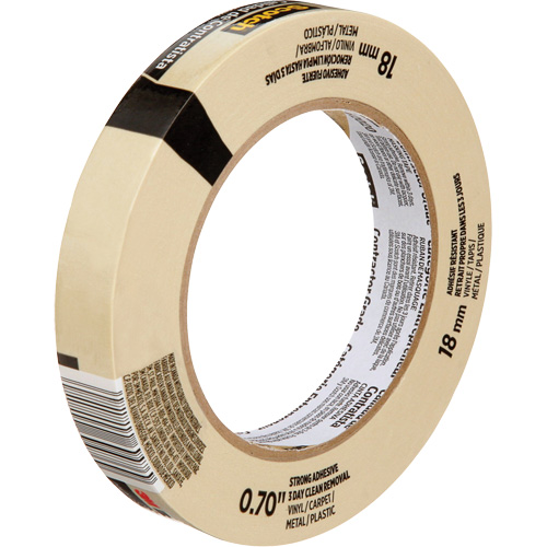 Scotch&reg; Contractor Grade Masking Tape 2020, 18 mm (3/4") x 55 m (180'), Beige Maritime Industrial Rubber