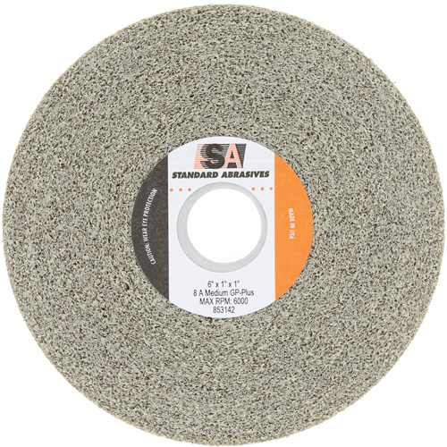 Standard Abrasives General Purpose Plus Wheel, 6" Dia., Medium Grit, Aluminum Oxide Maritime Industrial Rubber