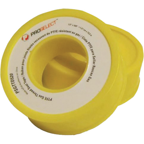 Ruban &agrave; filetage pour tuyau en PTFE pour industrie p&eacute;troli&egrave;re et gazi&egrave;re, 12,7 mm (1/2") x 6,6 m (21,67'), Jaune Maritime Industrial Rubber