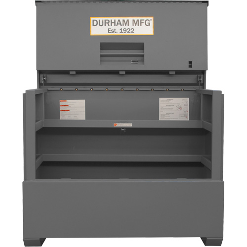 Piano Style Jobsite Storage Box, 60-1/2" W x 34-3/4" D x 49-3/8" H, Grey Maritime Industrial Rubber