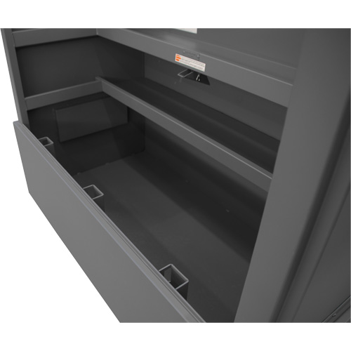 Piano Style Jobsite Storage Box, 60-1/2" W x 34-3/4" D x 49-3/8" H, Grey Maritime Industrial Rubber