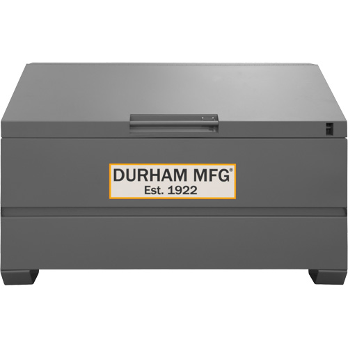 Jobsite Sloped Lid Storage Box, 60" x 30" x 39-3/8", Steel, Grey Maritime Industrial Rubber