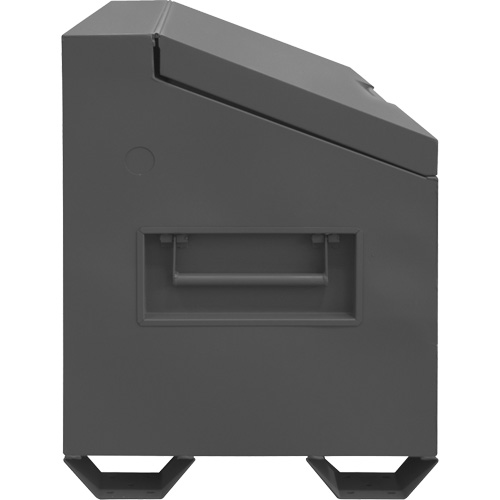 Jobsite Sloped Lid Storage Box, 60" x 30" x 39-3/8", Steel, Grey Maritime Industrial Rubber