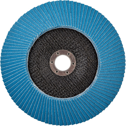 BlueFire R884P Coarse Grit Flap Disc, 7" x 7/8", Type 27, 80 Grit, Zirconia Alumina Maritime Industrial Rubber