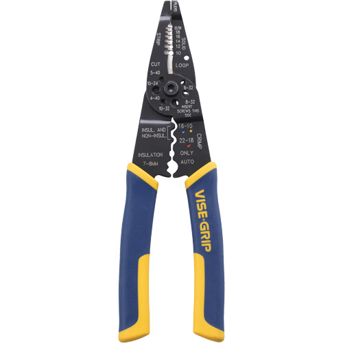 Wire Stripper/Crimper/Cutter Multi-Tool, 8-1/2" L, 10 - 22 AWG Maritime Industrial Rubber