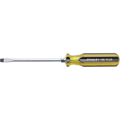 100 PLUS&reg; Standard Slotted Tip Screwdriver, 5/16" Tip, Round, 11" L, Plastic Handle Maritime Industrial Rubber