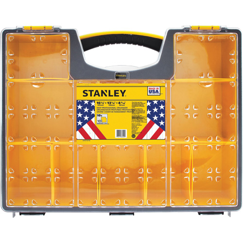 Deep Professional Organizer, 17-1/2" W x 4-1/2" D x 14" H, Black/Yellow Maritime Industrial Rubber