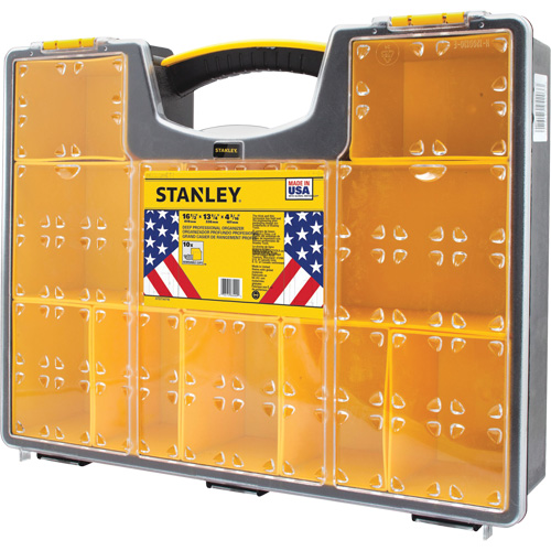 Deep Professional Organizer, 17-1/2" W x 4-1/2" D x 14" H, Black/Yellow Maritime Industrial Rubber