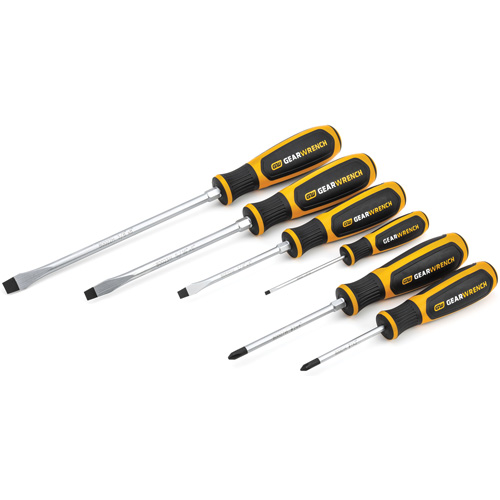 Phillips&reg;/Slotted Dual Material Screwdriver Set, 6 Pcs. Maritime Industrial Rubber