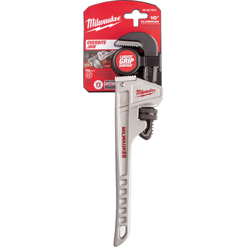 Pipe Wrench, 1-1/2" Jaw Capacity, 10" Long, Ergonomic Handle Maritime Industrial Rubber