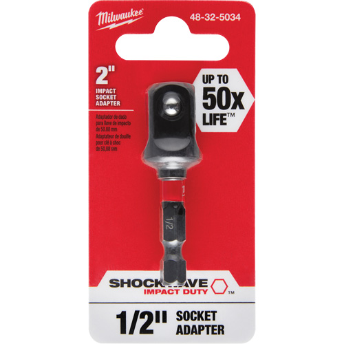 Adaptateur de douille &agrave; chocs Shockwave, 1/4" Prise, Dimension m&acirc;le 1/2", Sph&eacute;rique, 2" lo Maritime Industrial Rubber