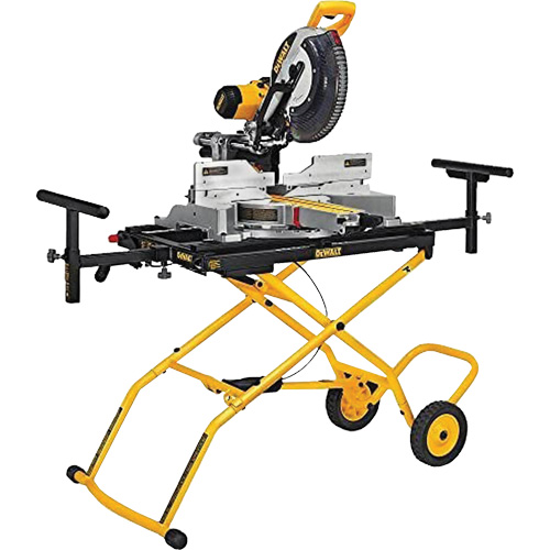 Double Bevel Sliding Compound Mitre Saw with Heavy-Duty Rolling Stand Maritime Industrial Rubber