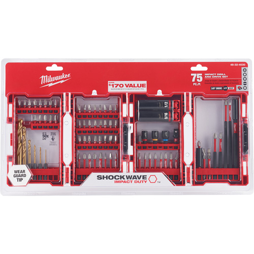 Ensemble de tournevis et perceuse &agrave; chocs Shockwave Maritime Industrial Rubber