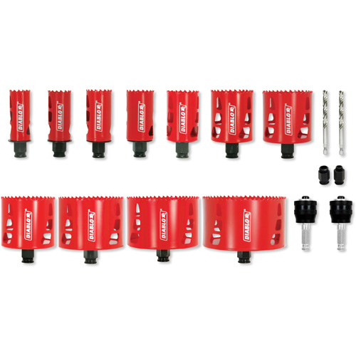 Plumber's Bi-Metal Hole Saw Set, 17 Pieces Maritime Industrial Rubber