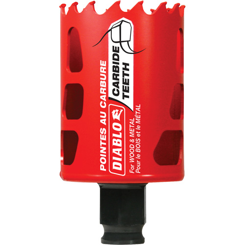 Scie cloche pour bois et m&eacute;tal, 1-7/8", Profondeur de la coupe 2-3/8", Carbure Maritime Industrial Rubber