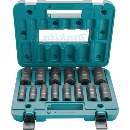 Jeu de douilles profondes, 14 Mcx, Chocs, Prise de 1/2", Profond Maritime Industrial Rubber
