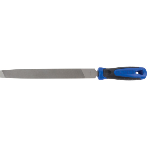Mill File With Handle, Flat, 6", Bastard Maritime Industrial Rubber