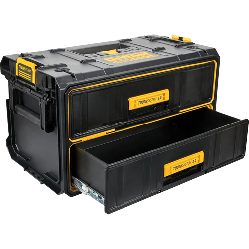 ToughSystem&reg; 2.0 Two-Drawer Unit, 12-1/3" x 12-3/5", Black/Yellow Maritime Industrial Rubber